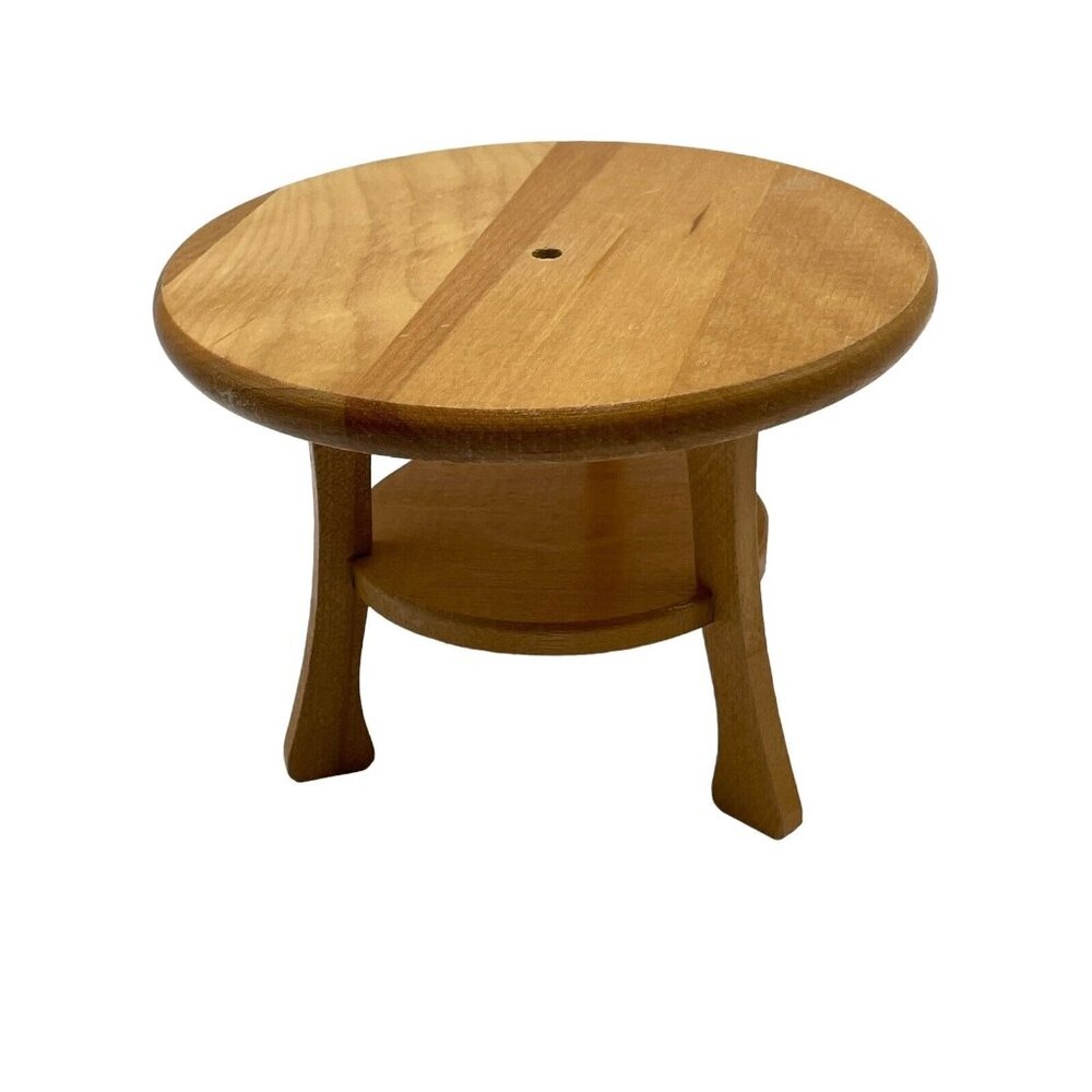 VTG  Strombecker Round Wood Patio Umbrella Table ‎ Outdoor Doll House 1950s MCM
